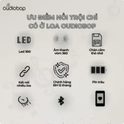 Loa Bluetooth không dây Oudiobop OP-503 bass mạnh, âm thanh sống động, pin khỏe 528398