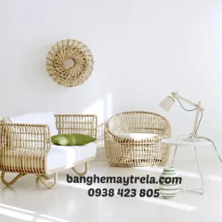 Bàn ghế sofa trứng mây tre đan 593734