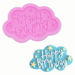 Khuôn silicon làm rau câu sinh nhật Happy Birthday ngôi sao, đám mây – Mã số 1201 338650