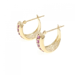 K18YG Bông tai Ruby - Hàng hiệu Chính hãng