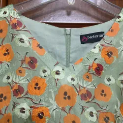 Váy voan hoa xoè dài qua gối 990037