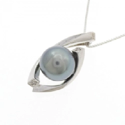 K18WG Ngọc trai đen dây chuyền 9.8mm - Hàng hiệu Chính hãng 857383