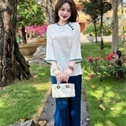 Bộ pháp phục đi chùa gấm chữ thọ 472958