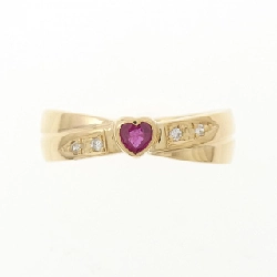 Nhẫn ruby K18YG hình trái tim 666519