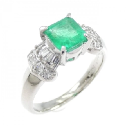 Nhẫn Emerald PT900 0.81CT - Hàng hiệu Chính hãng