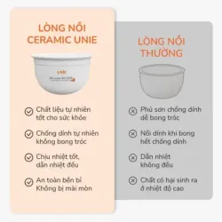 Nồi cơm điện lòng gốm tự nhiên UNIE URC815, mới 100%, nhỏ gọn, thông minh 714176