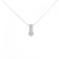 K18WG Hoa Đá Kim Cương Dây Chuyền 0.26CT - Hàng hiệu Chính hãng