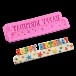 Khuôn silicon làm rau câu, socola chúc mừng sinh nhật Happy Birthday - Mã số 1192 338641