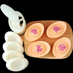 Khuôn trung thu lò xo, khuôn ép xôi 4 thỏi vàng Phúc Lộc Thọ Tài - Mã số 1024 336018