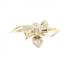 Nhẫn kim cương hình trái tim × ruy băng K18YG 0.03CT 669367