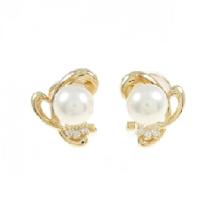 Bông tai ngọc trai Akoya K18YG 6.4mm - Hàng hiệu Chính hãng