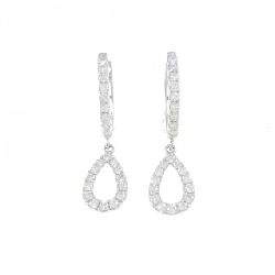 Bông tai kim cương 750WG 0.44CT - Hàng hiệu Chính hãng