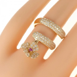 Nhẫn ruby K18YG hoa 673209