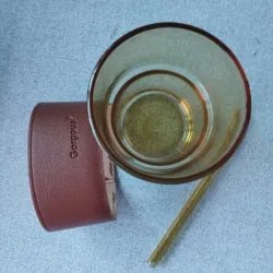 Ly thủy tinh 300ml kèm ống hút thủy tinh 737042