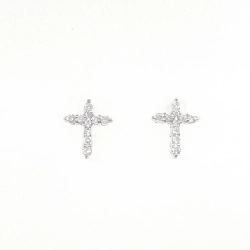 K18WG Bông tai kim cương chéo 0.20CT - Hàng hiệu chính hãng