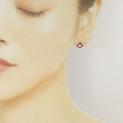 K18YG Bông tai Ruby 0.82CT - Hàng hiệu Chính hãng 867038