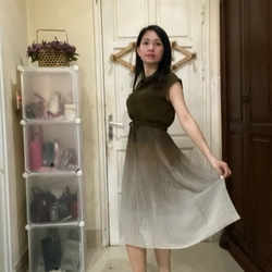 Váy thời trang size M màu xanh bộ đội loang đã qua sử dụng, chât mềm nhẹ mặc tôn dáng 470564
