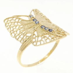 Nhẫn Sapphire Bướm K18YG 0.05CT