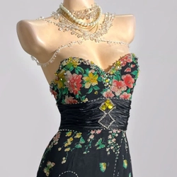 Váy quây đen dáng dài xẻ đùi hãng nhật chuẩn vintage 509522