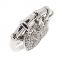 Nhẫn kim cương pavé hình trái tim K18WG 0.30CT - Hàng hiệu chính hãng