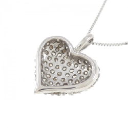K18WG Pave Heart Diamond Necklace 1.00CT - Hàng hiệu Authentic 862891