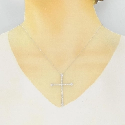 K18WG Dây chuyền kim cương chéo 1.00CT - Hàng hiệu chính hãng 863100