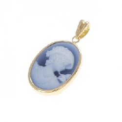 K18YG Mặt dây chuyền ngọc bích - Hàng hiệu Authentic