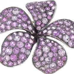 K18WG/K18BG Hoa Sapphire Brooch 5.15CT - Hàng hiệu Chính hãng 877818