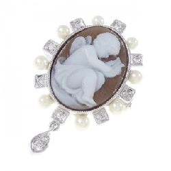 K18WG Mặt dây chuyền Shell Cameo - Hàng hiệu Chính hãng 864728