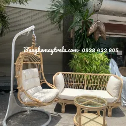 Combo bàn ghế kèm xích đu mây 674211