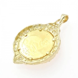 K18YG(khung) Mặt dây chuyền đồng xu kim cương 1.00CT - Hàng hiệu Chính hãng 866113