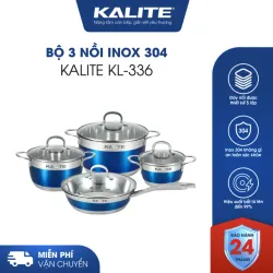 Bộ 3 nồi inox liền khối KALITE KCS366 – Bộ 3 size 18-20-24cm linh hoạt 783427