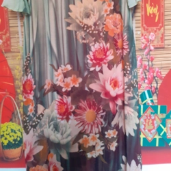 Đầm dài  maxi xanh họa tiết bigsize 381492