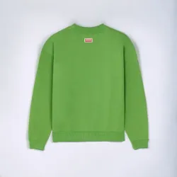 Áo nỉ Kenzo unisex thêu đầu hổ và chữ màu xanh lá 757828