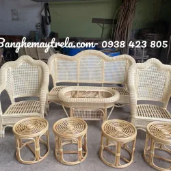 Bàn ghế sofa mây lưới mắt cáo 559688
