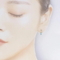 K18YG Blue Topaz Earrings - Hàng hiệu Authentic 870356