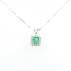 K18WG Dây chuyền ngọc lục bảo 0.45CT - Hàng hiệu Authentic