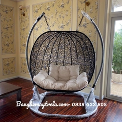 Ghế xích đu đôi mây nhựa treo ban công 492928