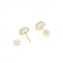 K18YG Đá ngọc bích Bông tai - Hàng hiệu Chính hãng 871411