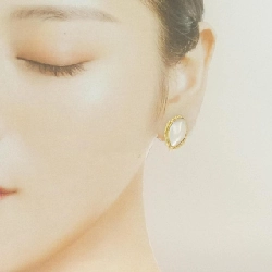 K18YG Mabe Pearl Earrings - Hàng hiệu Authentic 863794