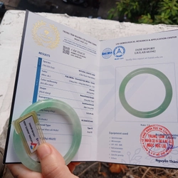 Vòng cẩm thạch thiên nhiên ni 50 kèm kiểm định - màu xanh táo 444048