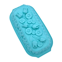 Khuôn silicon làm bánh, rau câu, bánh mì hình chữ nhật các loại hoa - Loại 32 cm - 1127 338384