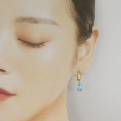 K18YG Blue Topaz Bông tai - Hàng hiệu Chính hãng 868075