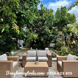 Sofa vuông nhựa giả mây 526349