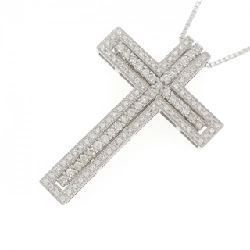 K18WG Dây chuyền kim cương chéo 0.55CT - Hàng hiệu Authentic 857963