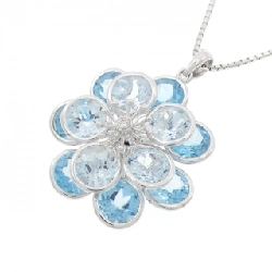 K18WG Hoa Blue Topaz Dây Chuyền 12.50CT - Hàng hiệu Chính hãng 858335