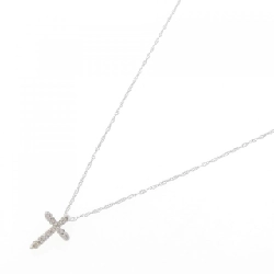 K14WG Dây chuyền kim cương chéo 0.15CT - Hàng hiệu Authentic 858244