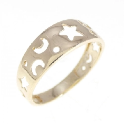 Nhẫn K10YG Sao × Mặt Trăng