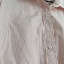 Áo sơ mi Muji mài hồng pastel, sz S form rộng 564566