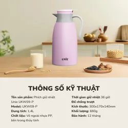 ❄️🫖 Phích giữ nhiệt UNIE UKW09-P – Giữ lạnh đồ uống tươi mát 730665